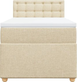 vidaXL Κρεβάτι Boxspring με Στρώμα Κρεμ 80 x 200 εκ. Υφασμάτινο