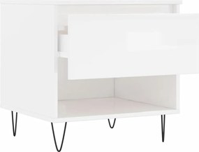 vidaXL Τραπεζάκια Σαλονιού 2 τεμ. Γυαλ. Λευκό 50x46x50 εκ. Επεξ. Ξύλο