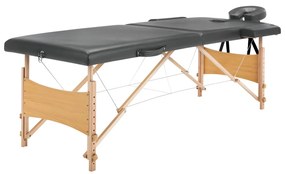 vidaXL Κρεβάτι Μασάζ 2 Θέσεων Ανθρακί 186x68 εκ. με Ξύλινο Σκελετό