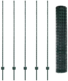 vidaXL Ευρωπαϊκός Φράχτης  με 5 Πόστ U Πράσινος 1.6x10 μ Στεαίου