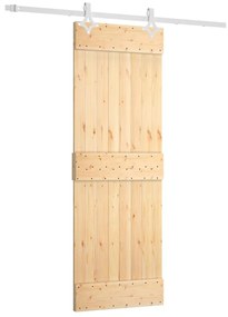 vidaXL Συρόμενη Μεσόπορτα με Μηχανισμό 70 x 210 εκ. Μασίφ Ξύλο Πεύκου