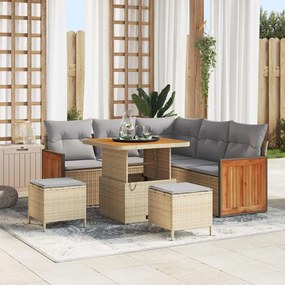 vidaXL Σετ Καναπέ Κήπου 8 pcs μπεζ και ανοιχτό γκρι 80 x 80 x 71 cm