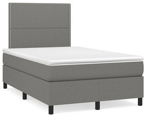 ΚΡΕΒΑΤΙ BOXSPRING ΜΕ ΣΤΡΩΜΑ &amp; LED ΣΚ.ΓΚΡΙ 120X190ΕΚ. ΥΦΑΣΜΑΤΙΝΟ 3270191