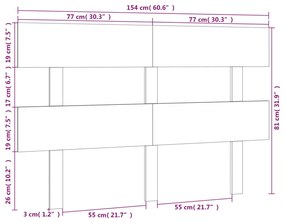 vidaXL Κεφαλάρι Κρεβατιού 154 x 3 x 81 εκ. από Μασίφ Ξύλο Πεύκου