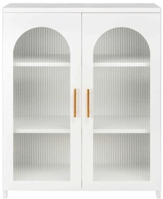 ΜΕΤΑΛΛΙΚΟ ΝΤΟΥΛΑΠΙ ΒΙΤΡΙΝΑ CARIL HM9571.02 ΛΕΥΚΟ 80x37-40x102Yεκ.