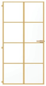 vidaXL Εσωτερική Πόρτα Χρυσή 102,5x201,5 εκ. Ψημένο Γυαλί &amp; Αλουμίνιο