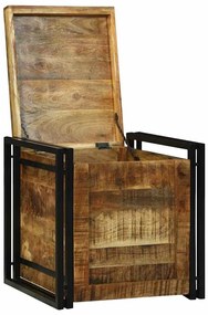 vidaXL Κουτί αποθήκευσης 50 x 50 x 50 cm ακατέργαστο ξύλο μάνγκο