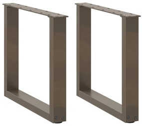 Πόδια Τραπεζιού Σαλονιού σε Σχήμα U 2 τεμ. από Φυσικό Ατσάλι 50x(42-43) εκ. Ατσάλι