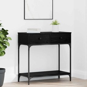 vidaXL Τραπέζι κονσόλας Μαύρη δρυς 75 x 34,5 x 75 εκ