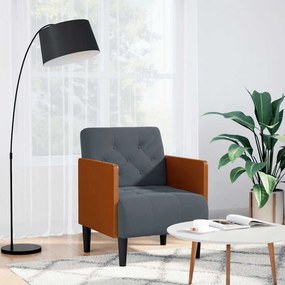vidaXL Πολυθρόνα-Καναπέ με Μπράτσα Σκούρο Γκρι Βελούδο 55 εκ.