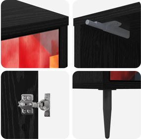 vidaXL Κομοδίνο HEESCH Μαύρη Δρυς 36 x 33 x 51 εκ. Επεξεργασμένο Ξύλο