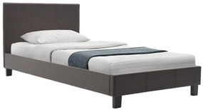 Bed Nevil PU dark brown matte 100x200 106x212x87 εκ.