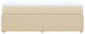 vidaXL Κρεβάτι Boxspring με Στρώμα Κρεμ 100 x 200 εκ. Υφασμάτινο