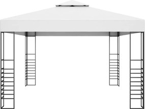 vidaXL Κιόσκι με Φωτάκια LED Λευκό 4 x 3 x 2,7 μ.