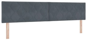 vidaXL LED Κεφαλάρι με φώτα λωρίδας LED Σκούρο γκρι 200 cm Βελούδο