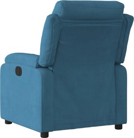 vidaXL Πολυθρόνα Ανακλινόμενη Μπλε Βελούδινη