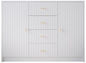 Σιφονιέρα Hartford 423, Άσπρο, Χρυσό, Με συρτάρια και ντουλάπια, Αριθμός συρταριών: 4, 100x119x41cm, 57 kg | Epipla1.gr