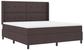 vidaXL βίδαXL Κρεβάτι Box Spring με Στρώμα Σκούρο καφέ 180x200 εκ. Υφασμάτινο
