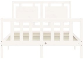 vidaXL Σκελετός Κρεβ. Χωρίς Στρώμα Λευκό 140x190 εκ Μασίφ Πεύκο