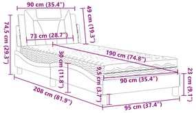 ΚΡΕΒΑΤΙ ΜΕ ΣΤΡΩΜΑ ΜΑΥΡΟ/ΛΕΥΚΟ 90X190 ΕΚ. ΑΠΟ ΣΥΝΘΕΤΙΚΟ ΔΕΡΜΑ 3208767