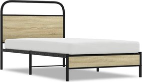 vidaXL Πλαίσιο Κρεβ. Χωρ. Στρώμα Sonoma Δρυς 90x200 εκ. Επεξ. Ξύλο