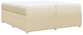 vidaXL Κρεβάτι Boxspring με Στρώμα Κρεμ 200x200 εκ. Υφασμάτινο