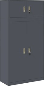vidaXL Ντουλάπι αποθήκευσης 2 τμχ. Ανθρακί 90 x 40 x 180 cm Ατσάλι