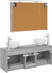vidaXL Σετ Επίπλων Μπάνιου 4 pcs Γκρι Sonoma