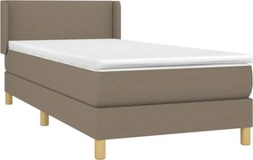 vidaXL Κρεβάτι Boxspring με Στρώμα Taupe 100 x 200 εκ. Υφασμάτινο
