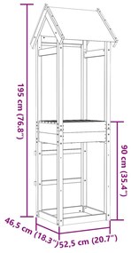 Πύργος Παιχνιδιού 52,5x46,5x195 εκ. από Μασίφ Ξύλο Πεύκου - Καφέ