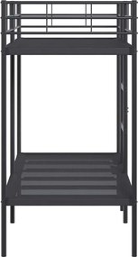 vidaXL Κουκέτα χωρίς στρώμα Μαύρο 75x190 cm Ατσάλι