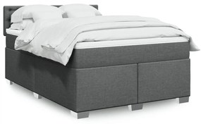 vidaXL Κρεβάτι Boxspring με Στρώμα Σκούρο Γκρι 160x200 εκ Υφασμάτινο