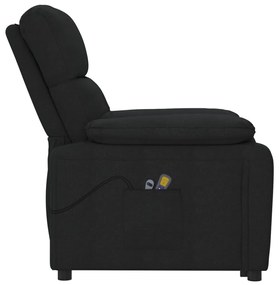 vidaXL Πολυθρόνα Μασάζ Ηλεκτρική Μαύρη Υφασμάτινη