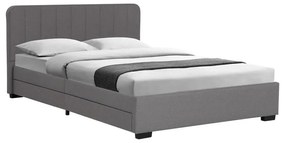 Double bed Veloty fabric dark grey with drawers 150x200cm 170x212.5x92 εκ.