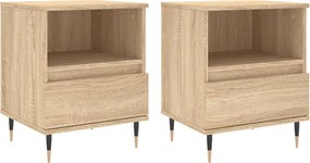 vidaXL Κομοδίνα 2 τεμ. Sonoma Δρυς 40 x 35 x 50 εκ. από Επεξεργ. Ξύλο