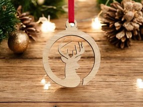 Σετ των 3 Intra απο ξύλο plywood 3mm-4mm πάχος – Μοναδικό χριστουγεννιάτικο μπιχλιμπίδι ελαφιού 20x20 cm INTRAVECTRY-MY542726