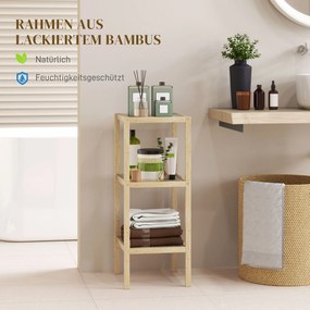 Ράφι μπάνιου HOMCOM, 3 επίπεδα, ανθεκτικό στην υγρασία, μπαμπού, 33 x 31 x 78 cm