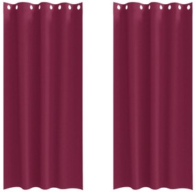 vidaXL Κουρτίνες με κουρτίνες 2 pcs Κόκκινο 225 x 140 εκ. Πολυεστέρας