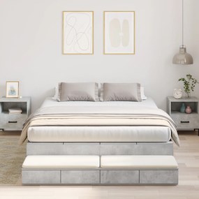 vidaXL Κρεβάτι Αποθήκευσης Γκρι Σκυρόδεμα 150x200 εκ.