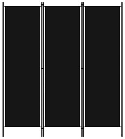 Διαχωριστικό Δωματίου με 3 Πάνελ Μαύρο 150 x 180 εκ. - Μαύρο