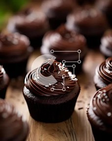 Intra Συλλεκτικό Ξύλινο Παζλ Plywood  4mm - Στοίβα από Cupcakes σοκολάτας με ψεκασμούς Σε Ξύλινο Κουτί - Διαστάσεις: 10x10 cm – 25 κομμάτια