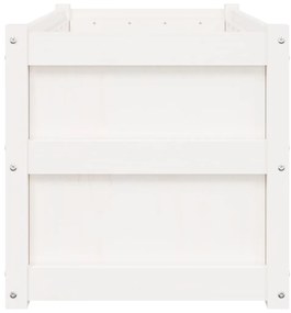 vidaXL Ζαρντινιέρες 2 τεμ. Λευκό Μασίφ Ξύλο Πεύκου