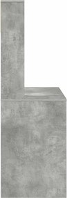 vidaXL Γραφείο Σκυρόδεμα Γκρι 91 x 50 x 149 cm Επεξεργασμένο Ξύλο