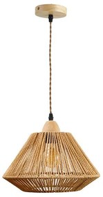 Φωτιστικό Οροφής Ligua Μονόφωτο Μέταλλο - Σχοινί σε Φυσικό Φ30x22εκ. 30x30x22 εκ.