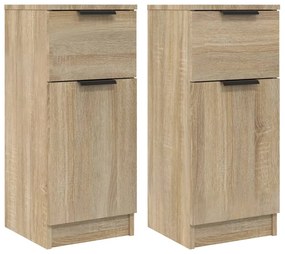 vidaXL Ντουλάπια 2 τεμ. Sonoma Δρυς 30x30x70 εκ. Επεξεργασμένο Ξύλο