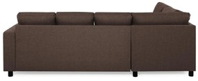 Γωνιακός Καναπές Scandinavian Choice C153, Μαύρο, Καφέ, 254x194x82cm, Πόδια: Πλαστική ύλη | Epipla1.gr