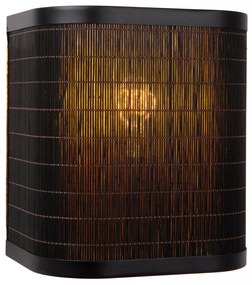 Φωτιστικό Επίτοιχο Lucide 21229-18-30 TAGALOG Μαύρο Ματ (Black Mat)|Ξύλο Φυσικό χρώμα (Wood Natural Finish)