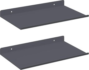 vidaXL Πλωτό ράφι Επιτοίχιο 2 pcs Ανθρακί 30 x 18 x 2,5 εκ Ατσάλι