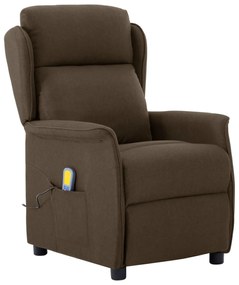 vidaXL Καρέκλα μασάζ Καφέ 67.5 x 93.5 x 101.5 εκ Ύφασμα & Αφρός