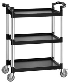 VEVOR Heavy Duty Utility Cart 300 lbs Capacity 3-tier Service Cart with Wheels